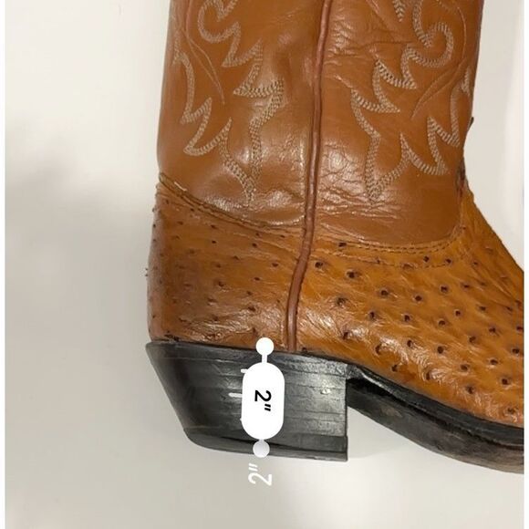Dan Post Ostrich Leather Cowboy Boots Womens Size 7 Pin Quill DP2987 Western - Picture 11 of 14